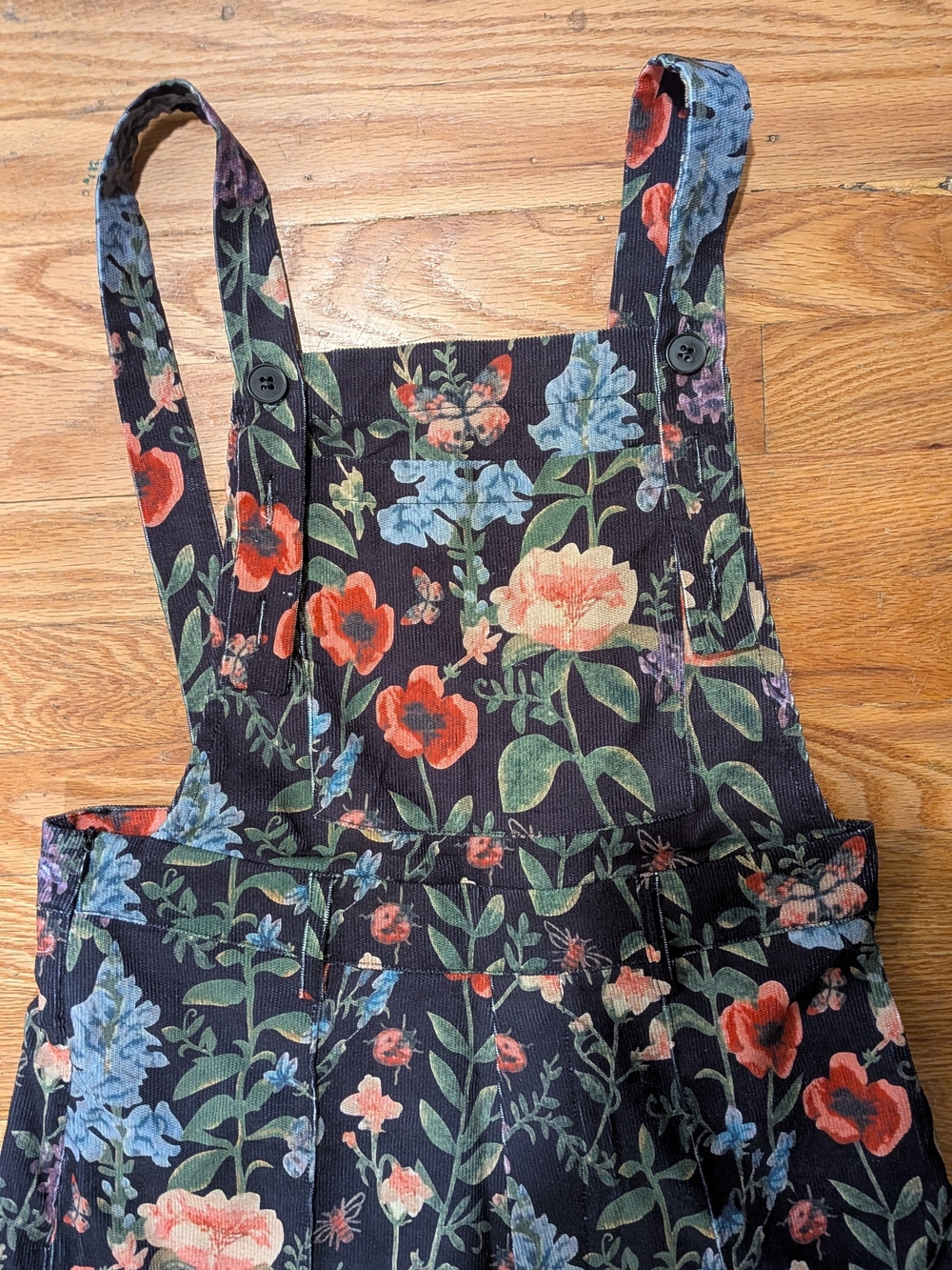 Cider Floral Wide-Leg Overalls in Black - Picture 2 of 6